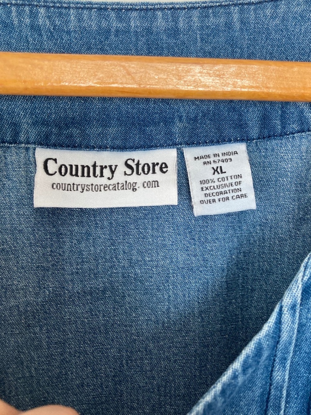 Country Store Embroidered Floral Denim 100% Cotton Jumper Dress XL Cottagecore - Picture 4 of 7